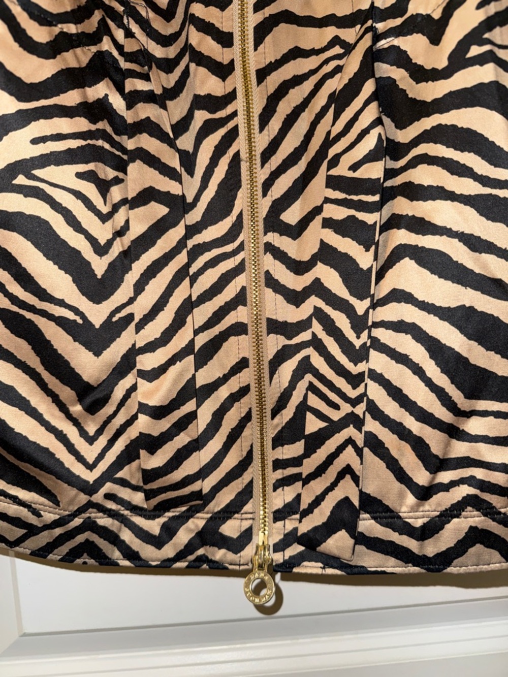 Dana Buchman Zebra-Print Trench Coat in Black & Cream - Picture 5 of 8